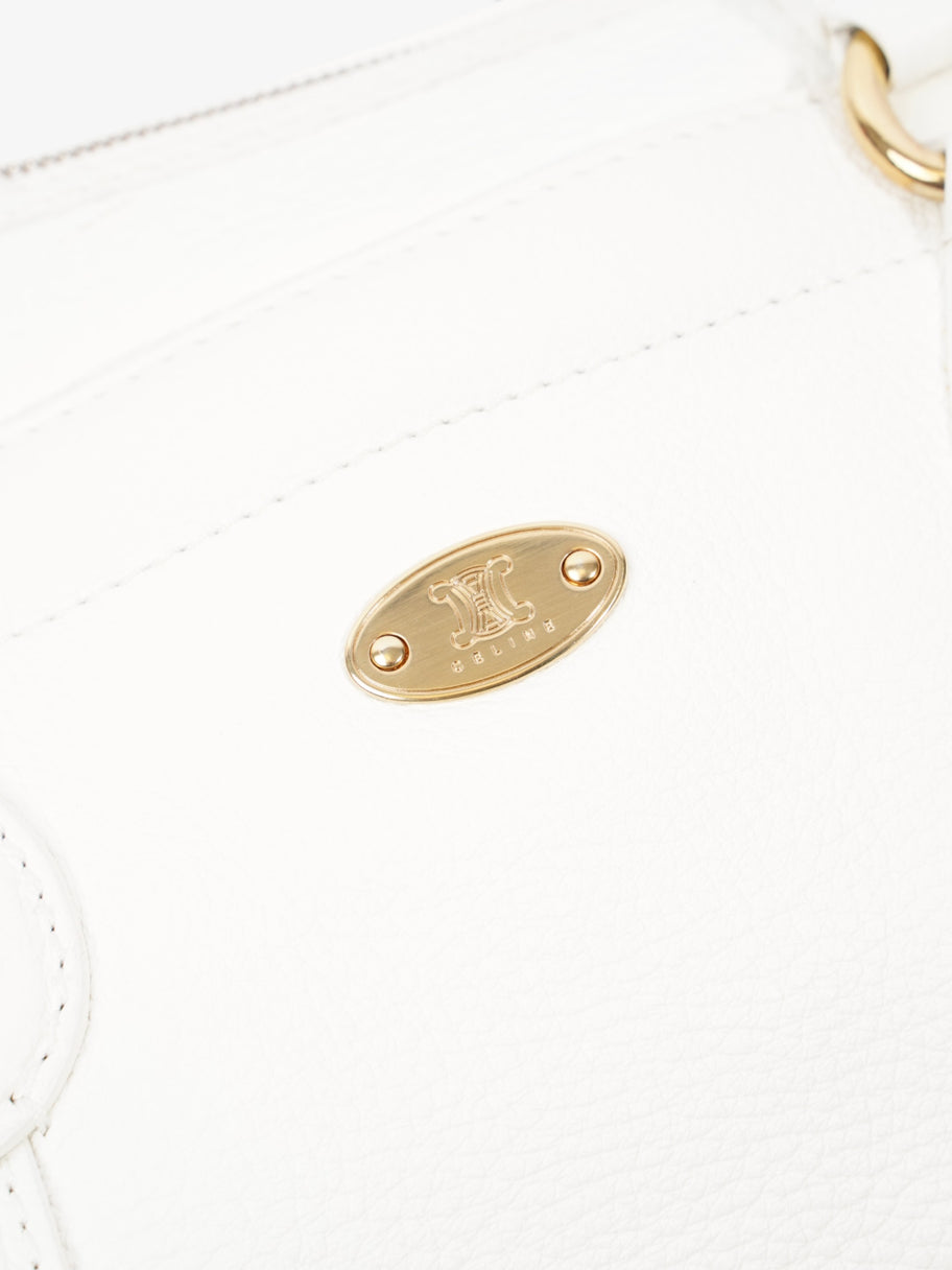 Celine Vintage Tote White Leather Image 7