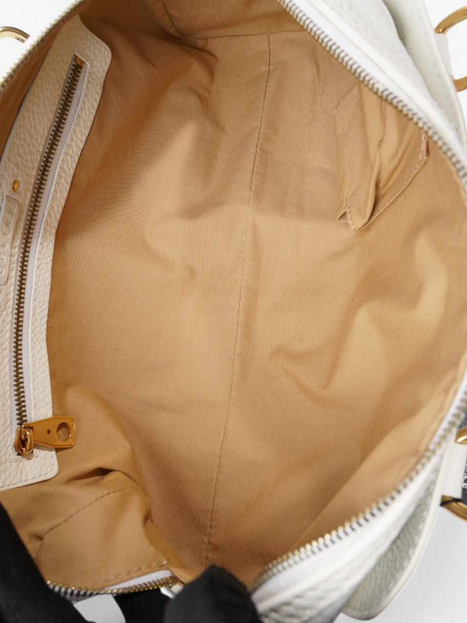 Celine Vintage Tote White Leather Image 8