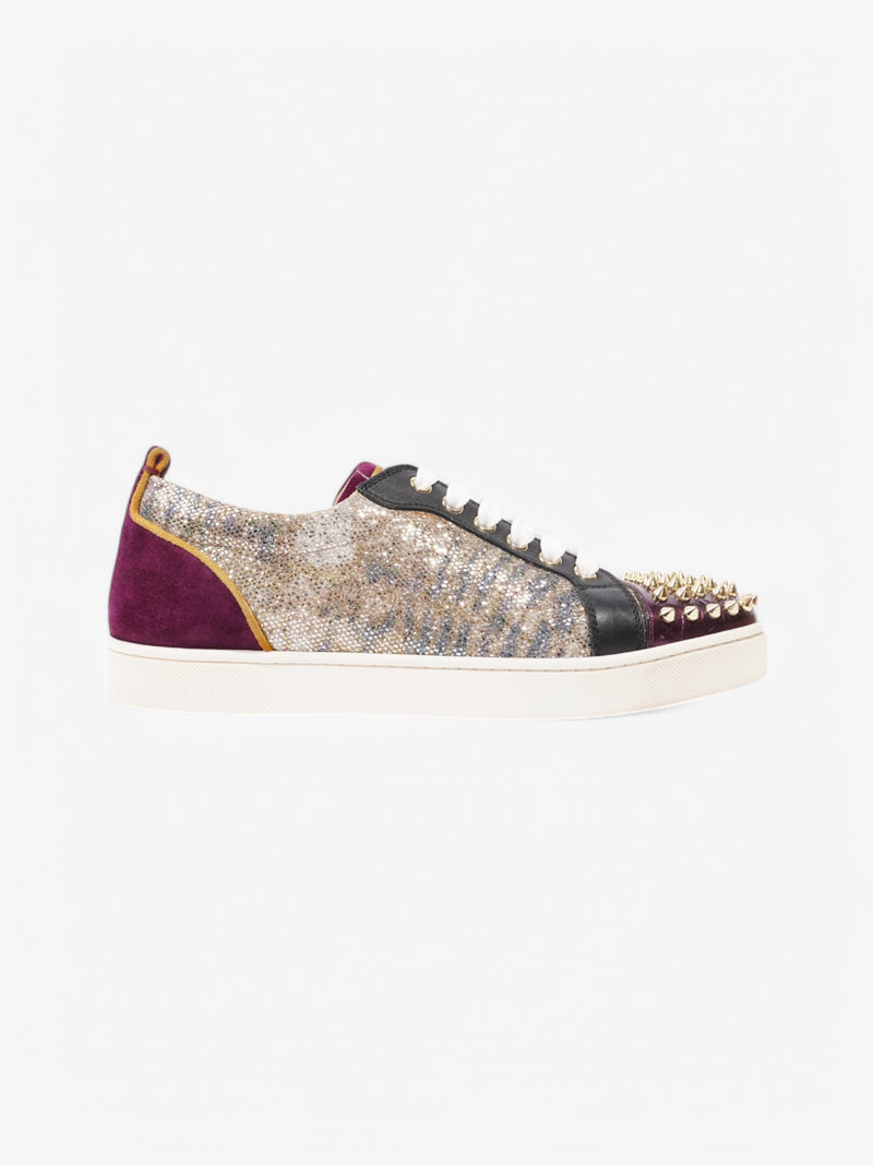  Christian Louboutin Louis Junior Spike Gold / Purple / Black Leather EU 40 UK 7