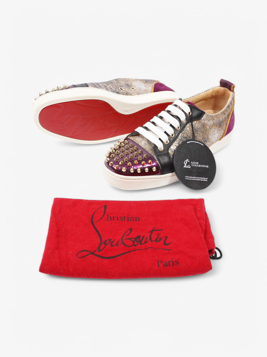 Christian Louboutin Louis Junior Spike Gold / Purple / Black Leather EU 40 UK 7 Image 10