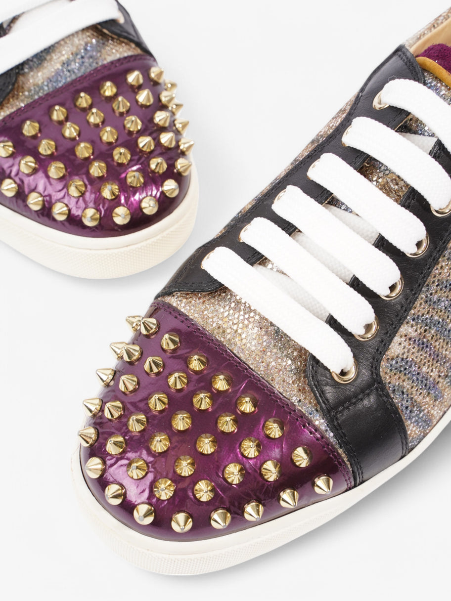 Christian Louboutin Louis Junior Spike Gold / Purple / Black Leather EU 40 UK 7 Image 9