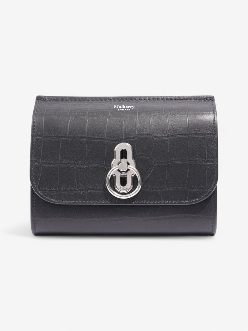  Mulberry Amberley Wallet Black Embossed Leather W-15cm. H-12Cm.