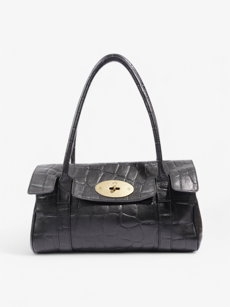  Mulberry Bayswater East West Black Embossed Leather