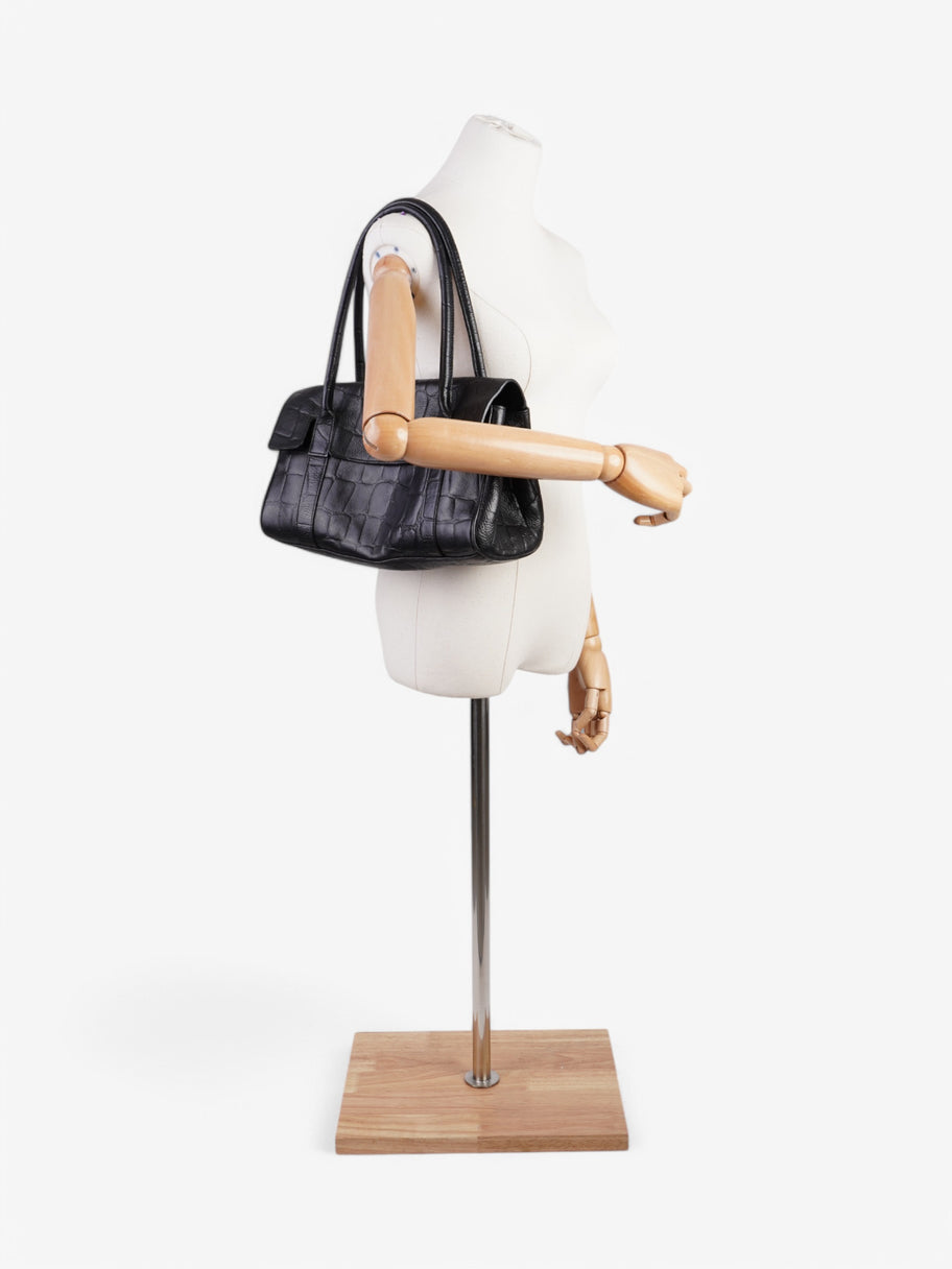 Mulberry Bayswater East West Black Embossed Leather Image 2
