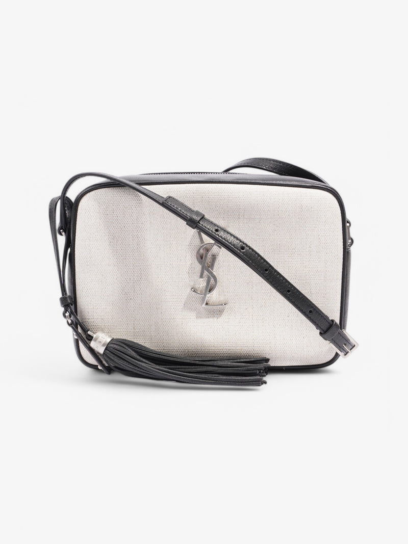  Saint Laurent Lou Camera Bag White / Black Canvas Medium