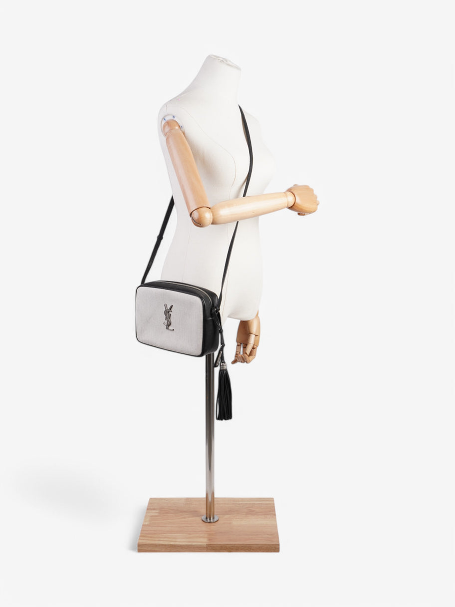 Saint Laurent Lou Camera Bag White / Black Canvas Medium Image 2