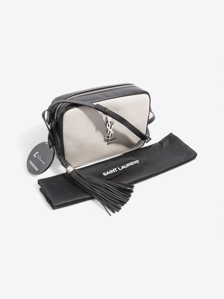 Saint Laurent Lou Camera Bag White / Black Canvas Medium Image 9