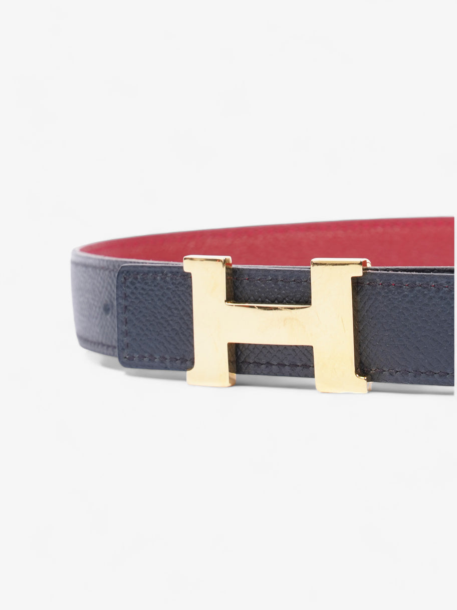 Hermes Constance H Belt Navy / Red Leather 75cm 30