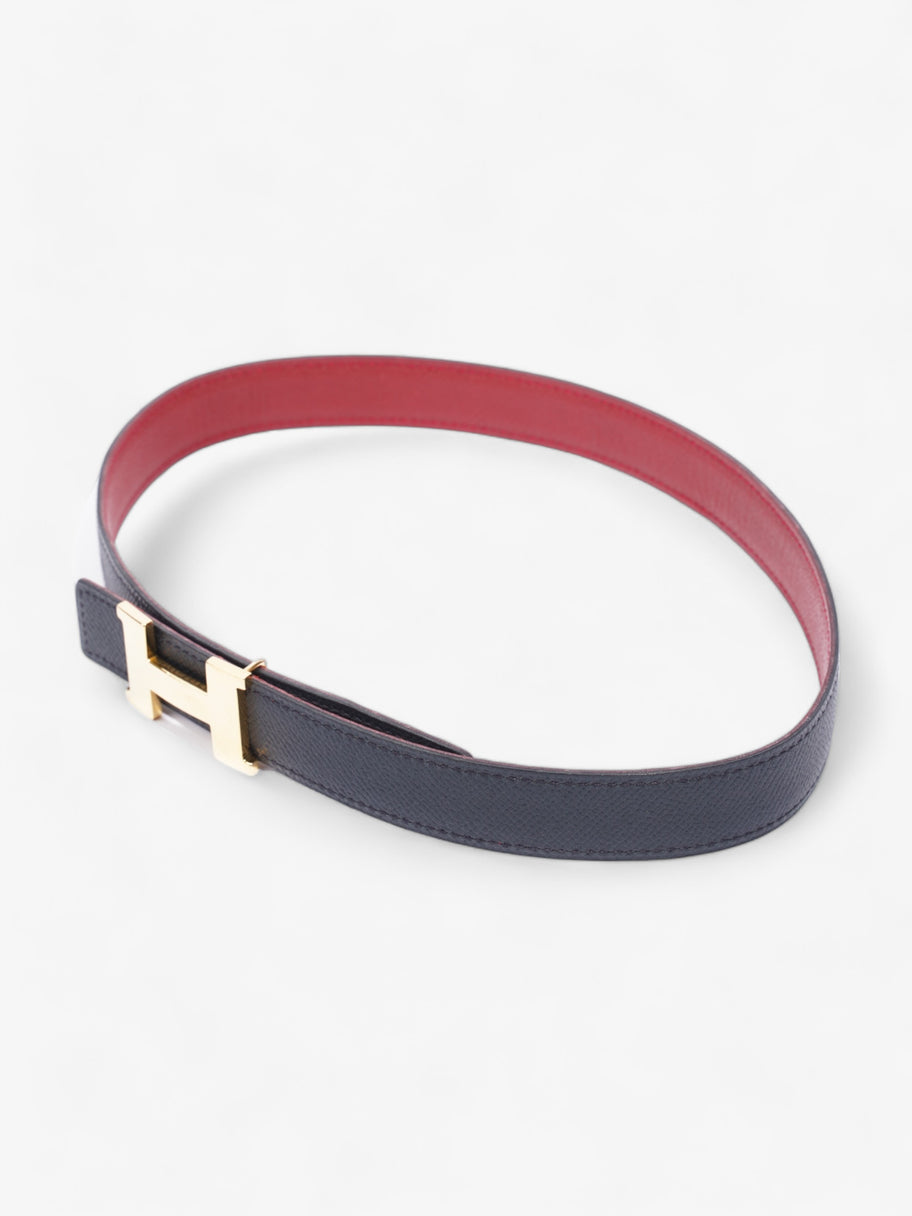 Hermes Constance H Belt Navy / Red Leather 75cm 30