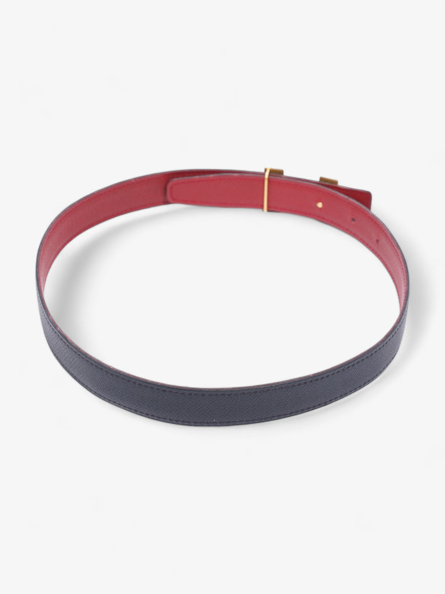 Hermes Constance H Belt Navy / Red Leather 75cm 30