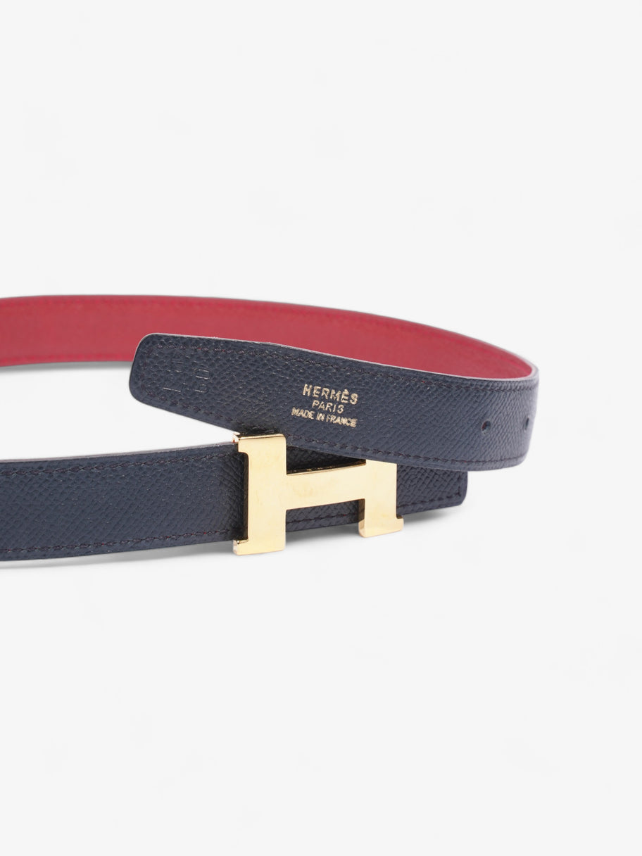 Hermes Constance H Belt Navy / Red Leather 75cm 30