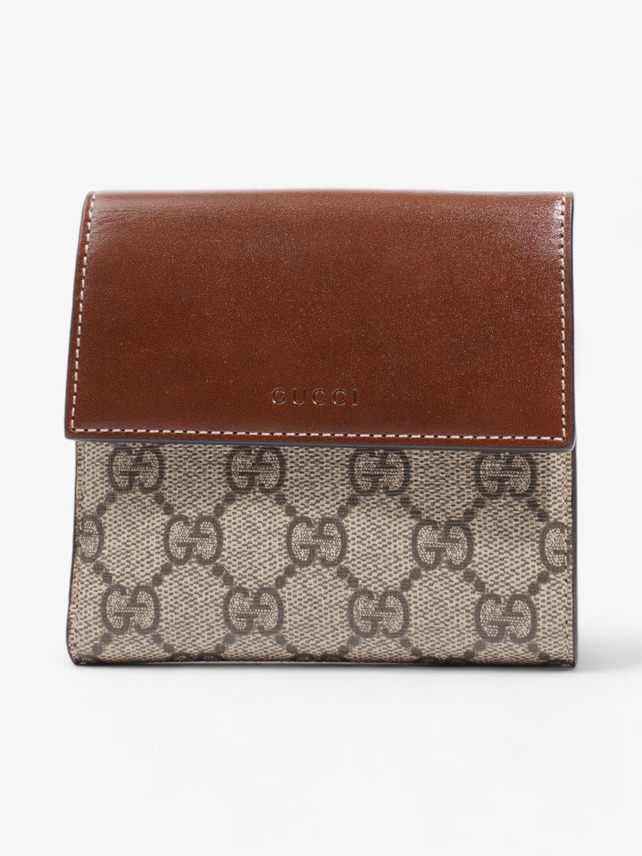 Gucci French Flap Wallet GG Supreme / Brown Canvas Image 1