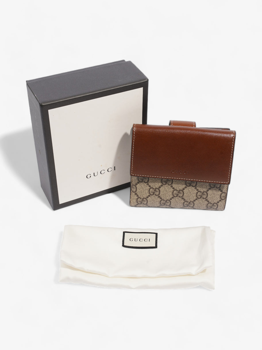 Gucci French Flap Wallet GG Supreme / Brown Canvas Image 12