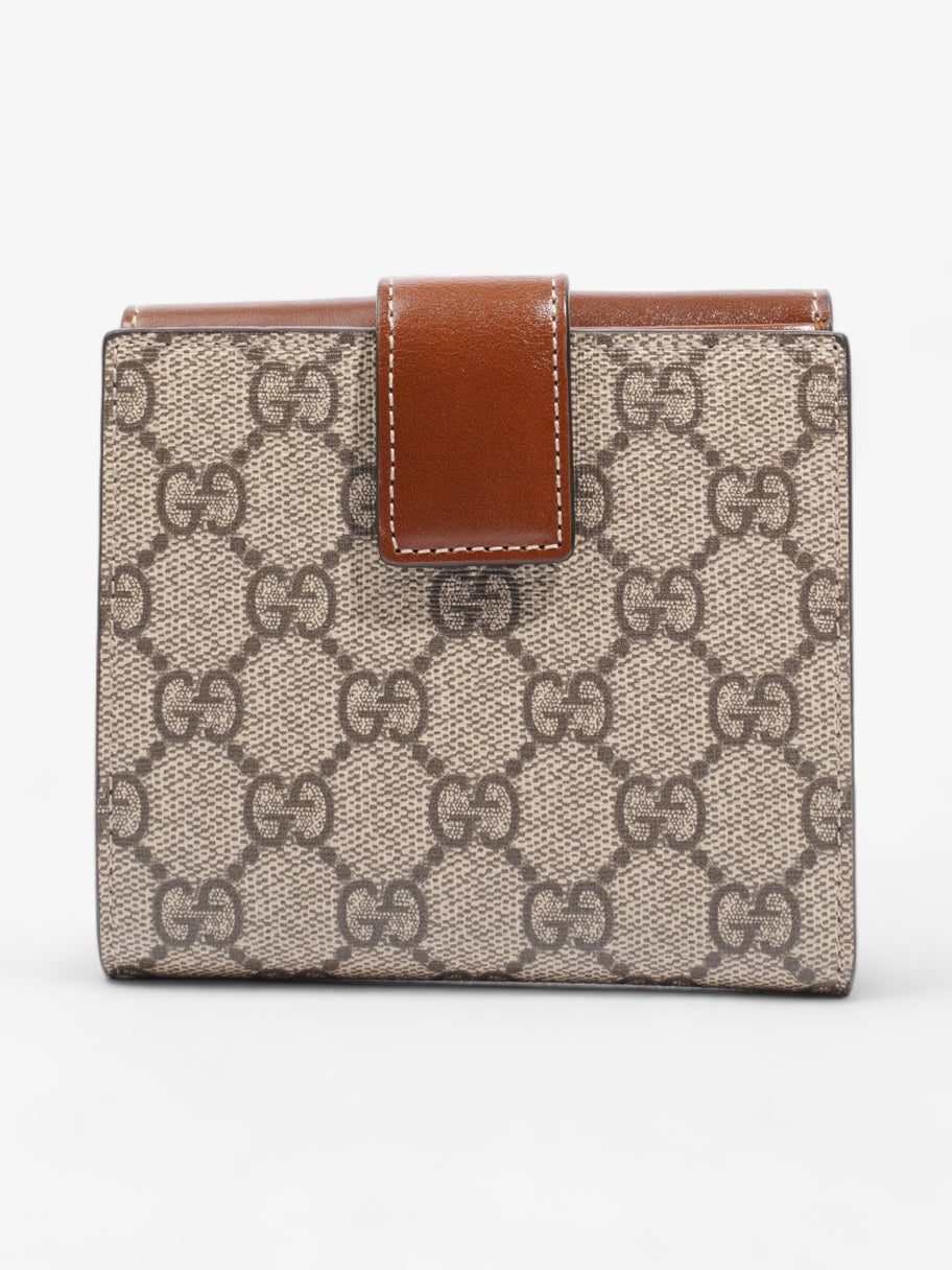 Gucci French Flap Wallet GG Supreme / Brown Canvas Image 2
