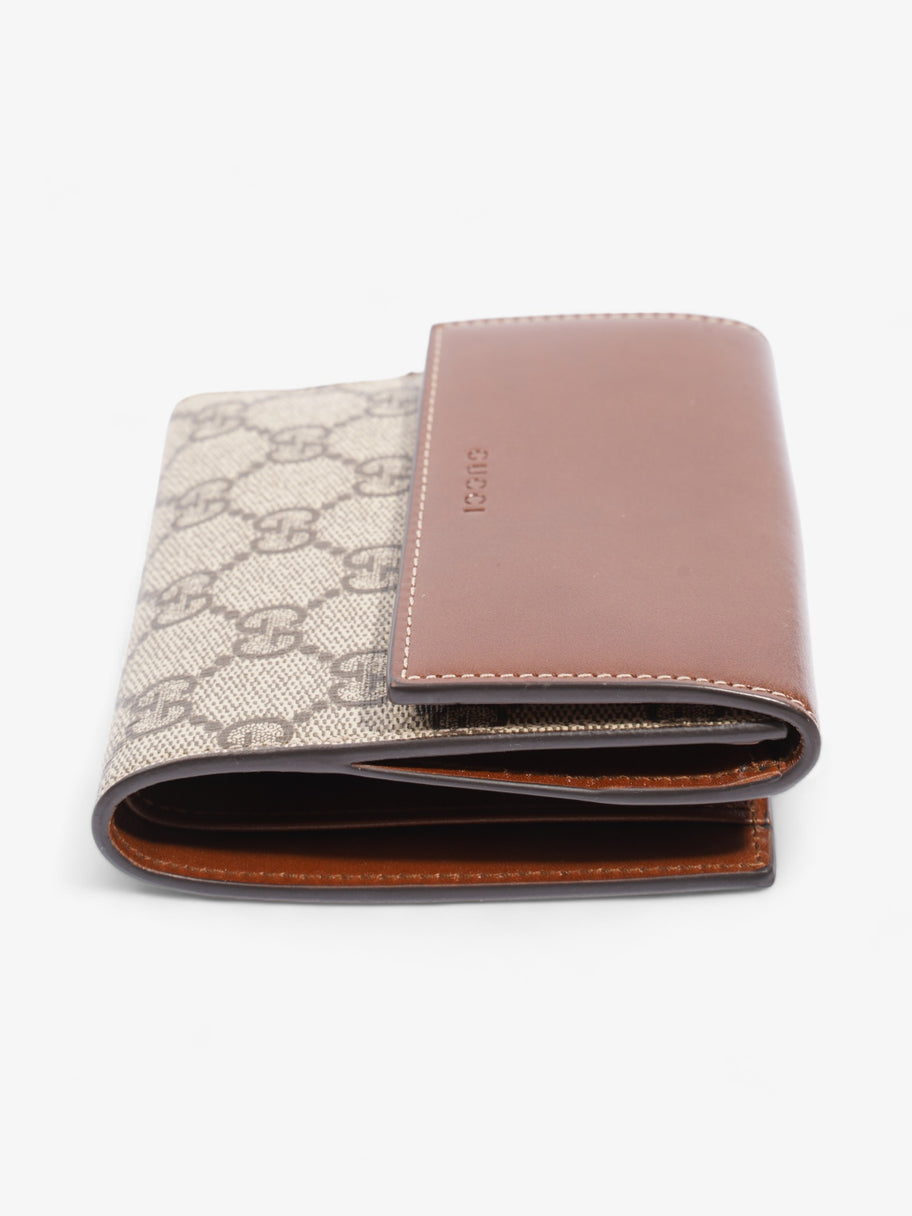 Gucci French Flap Wallet GG Supreme / Brown Canvas Image 3