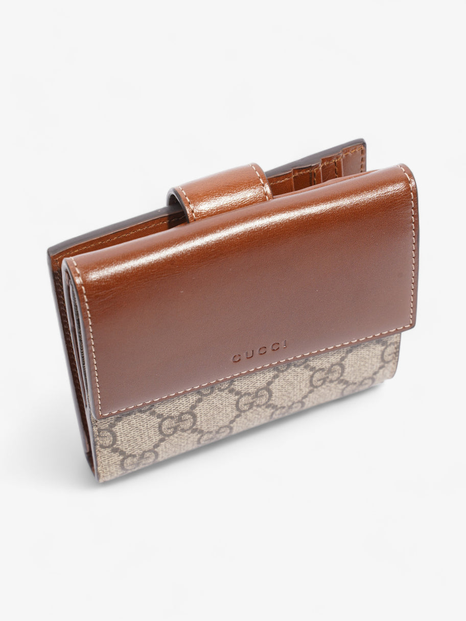 Gucci French Flap Wallet GG Supreme / Brown Canvas Image 6