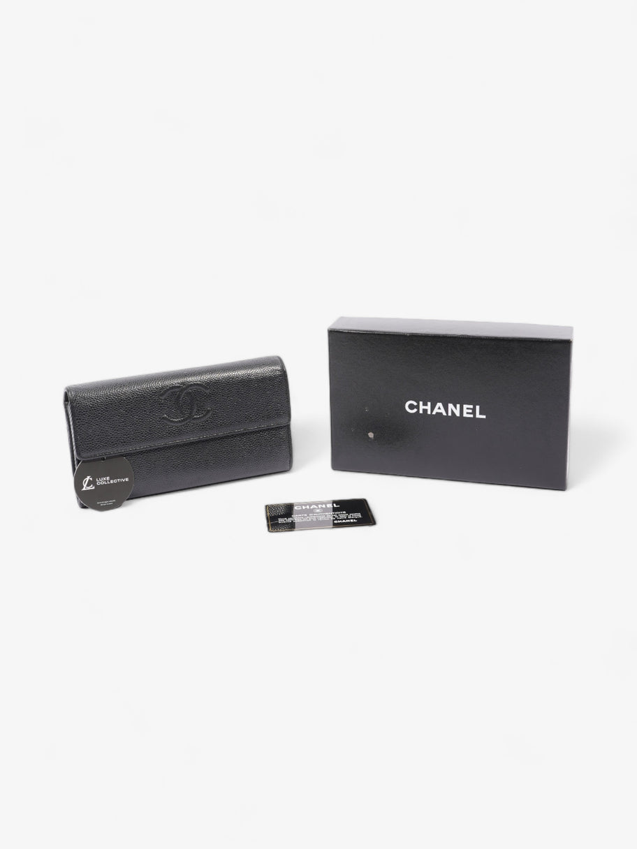 Chanel Coco Mark Caviar Wallet Black Black Caviar Leather Image 6