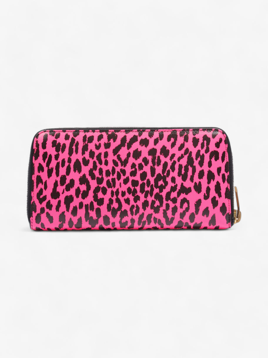 Saint Laurent Leather Zip Round Wallet Black / Pink Leather Image 4