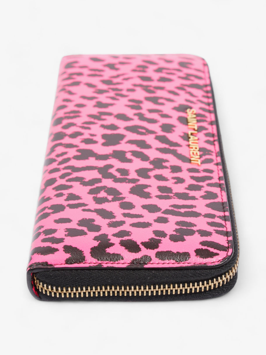 Saint Laurent Leather Zip Round Wallet Black / Pink Leather Image 7
