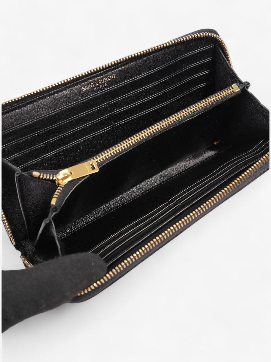 Saint Laurent Leather Zip Round Wallet Black / Pink Leather Image 6