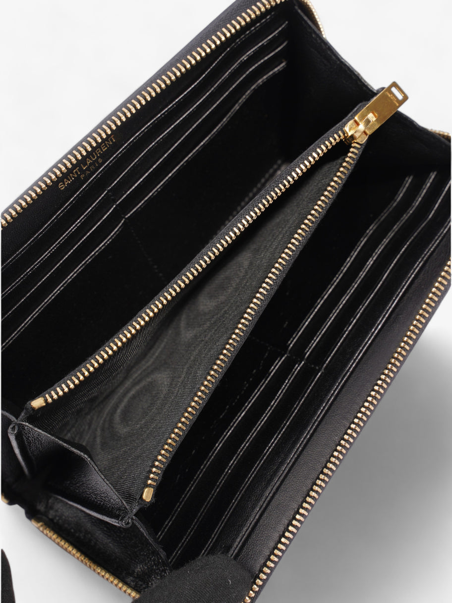 Saint Laurent Leather Zip Round Wallet Black / Pink Leather Image 8