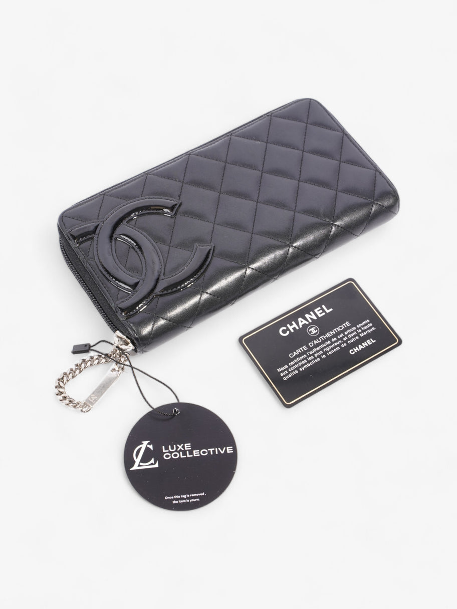 Chanel CC Zip Around Wallet Black Leather Image 8