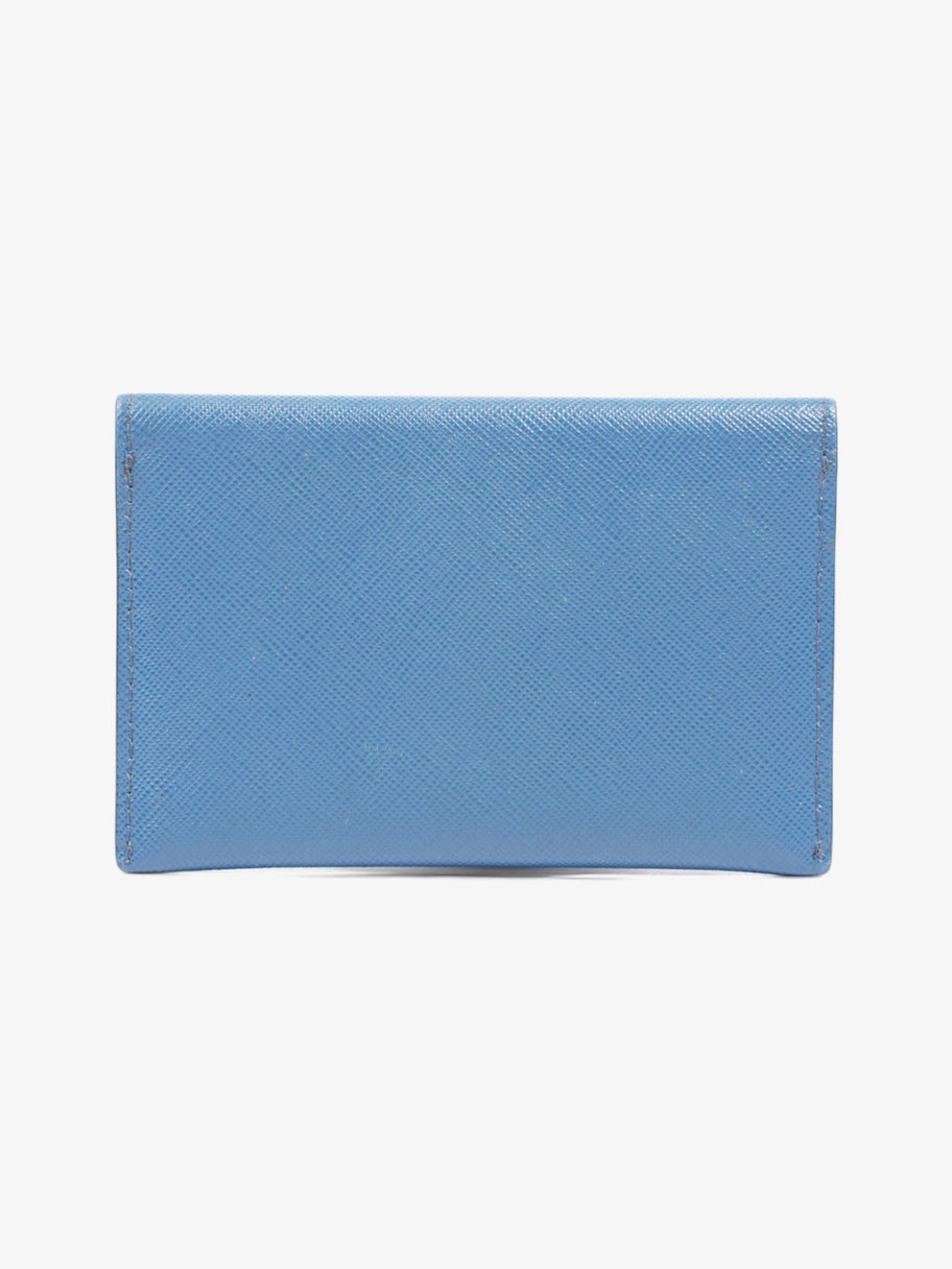 Prada Bifold Card Case Light Blue Saffiano Leather Image 2