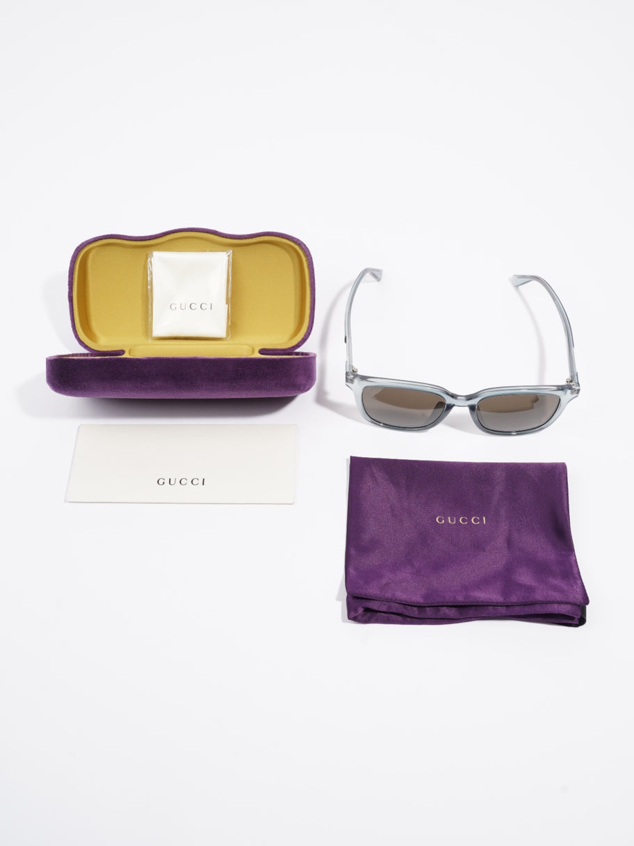 Gucci Clear Frame Sunglasses Blue Acetate 150mm Image 6