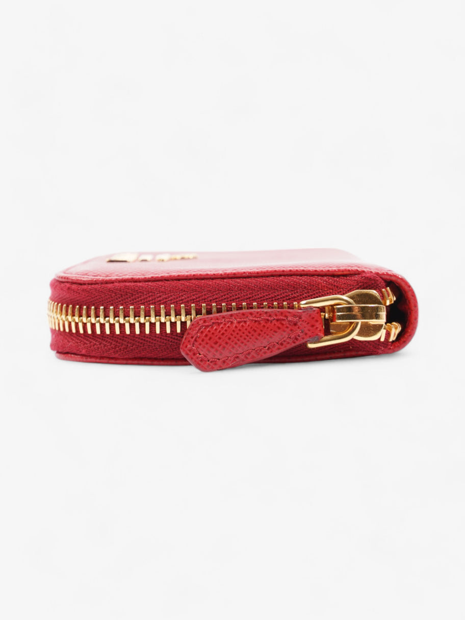 Prada Zip Around Wallet Red Saffiano Leather Image 3
