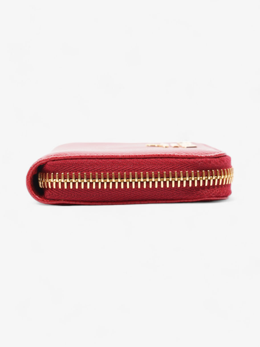 Prada Zip Around Wallet Red Saffiano Leather Image 4