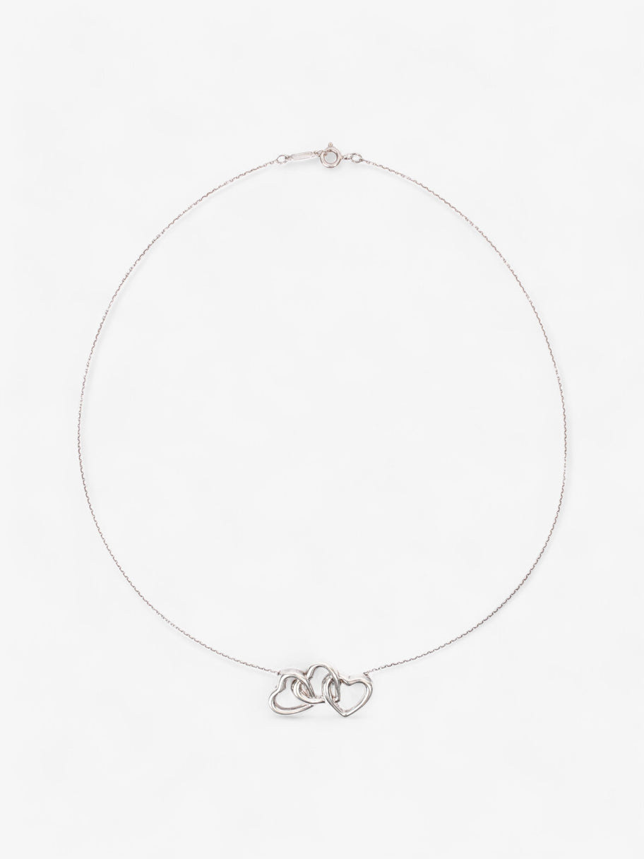 Tiffany and Co Triple Heart Necklace Silver Silver Sterling 40.5cm Image 1