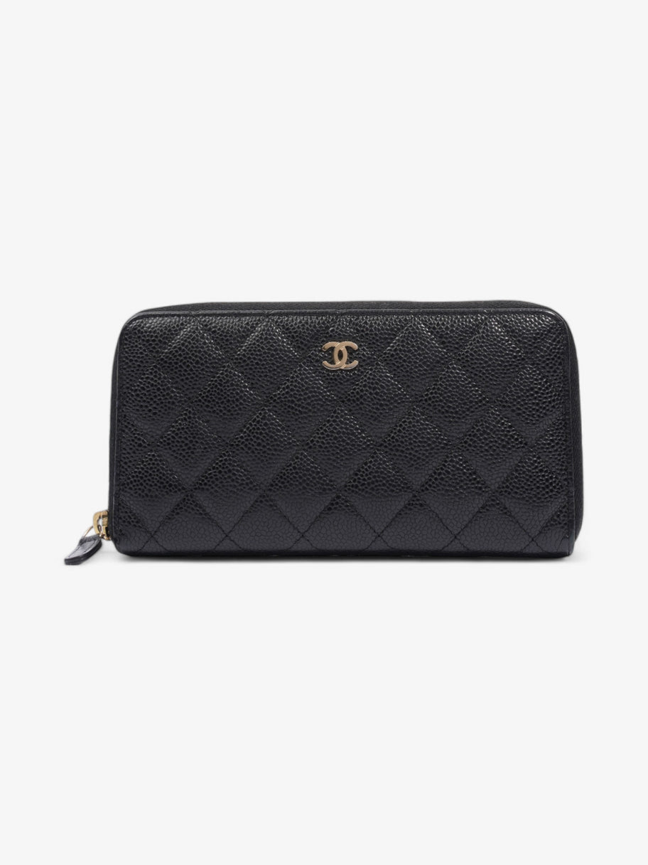 Chanel Zip Round Wallet Black Caviar Leather Image 1