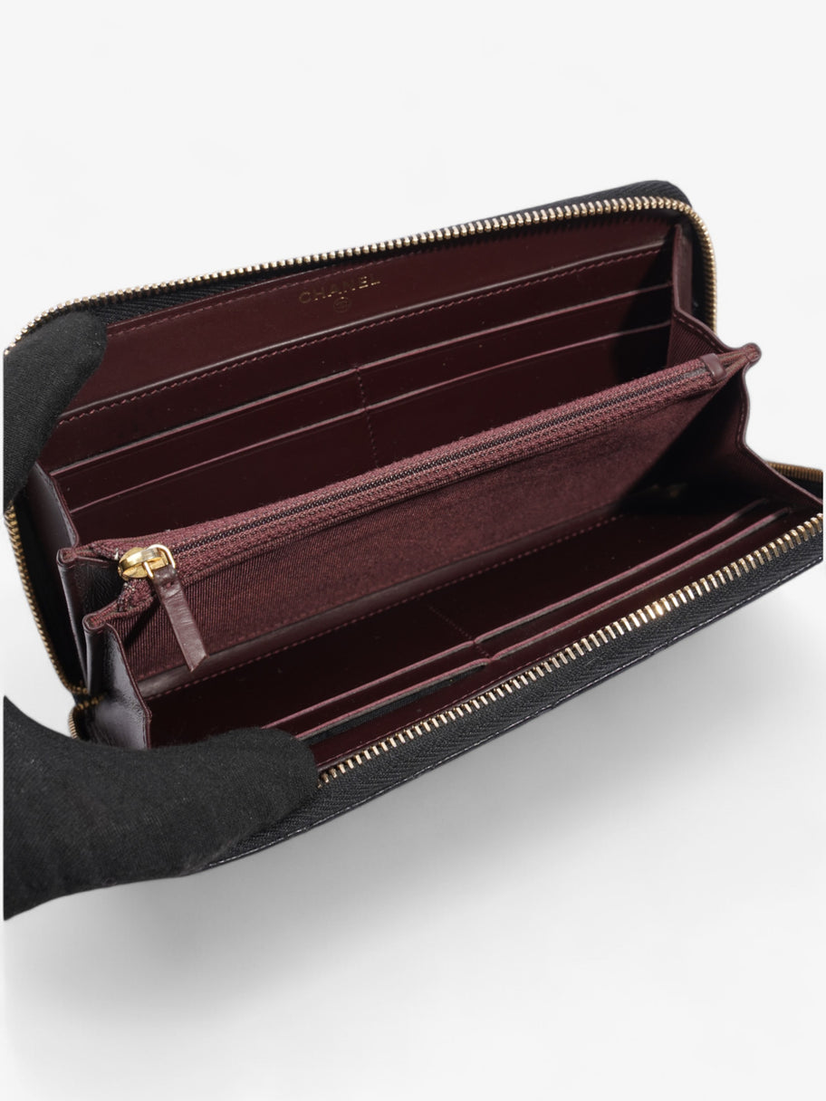 Chanel Zip Round Wallet Black Caviar Leather Image 6