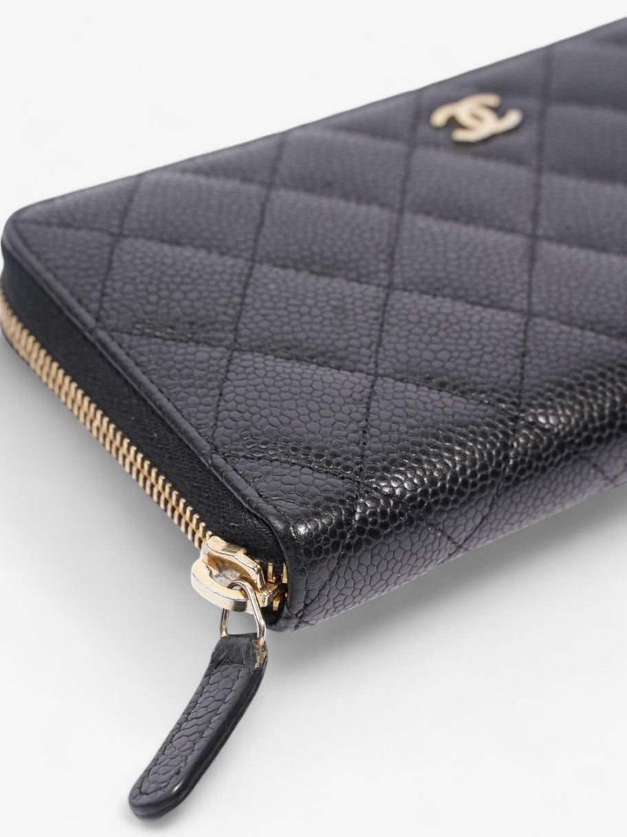 Chanel Zip Round Wallet Black Caviar Leather Image 8