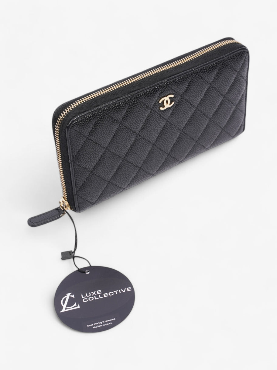 Chanel Zip Round Wallet Black Caviar Leather Image 9