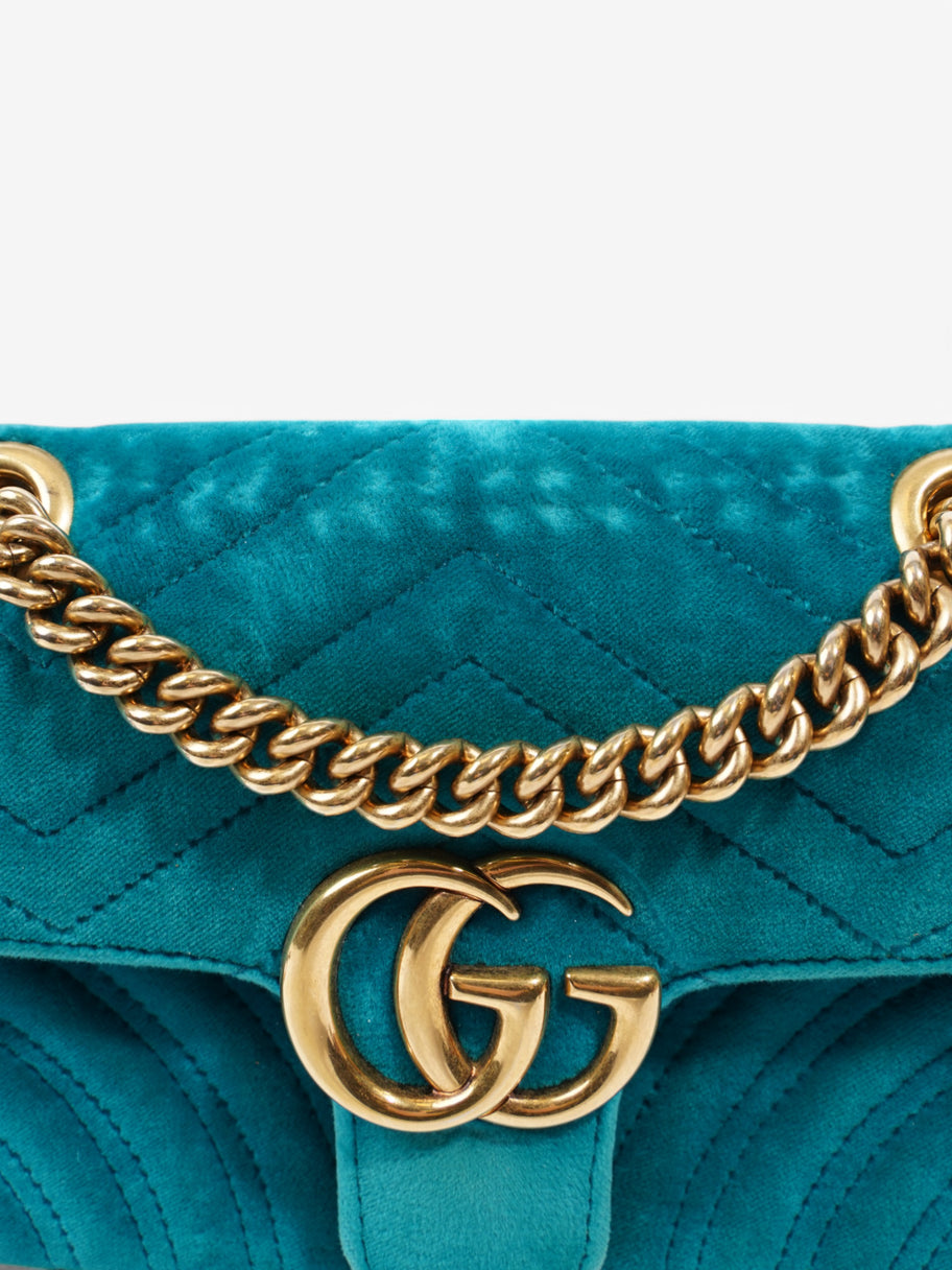 Gucci GG Marmont Turquoise  Velvet Mini Image 11