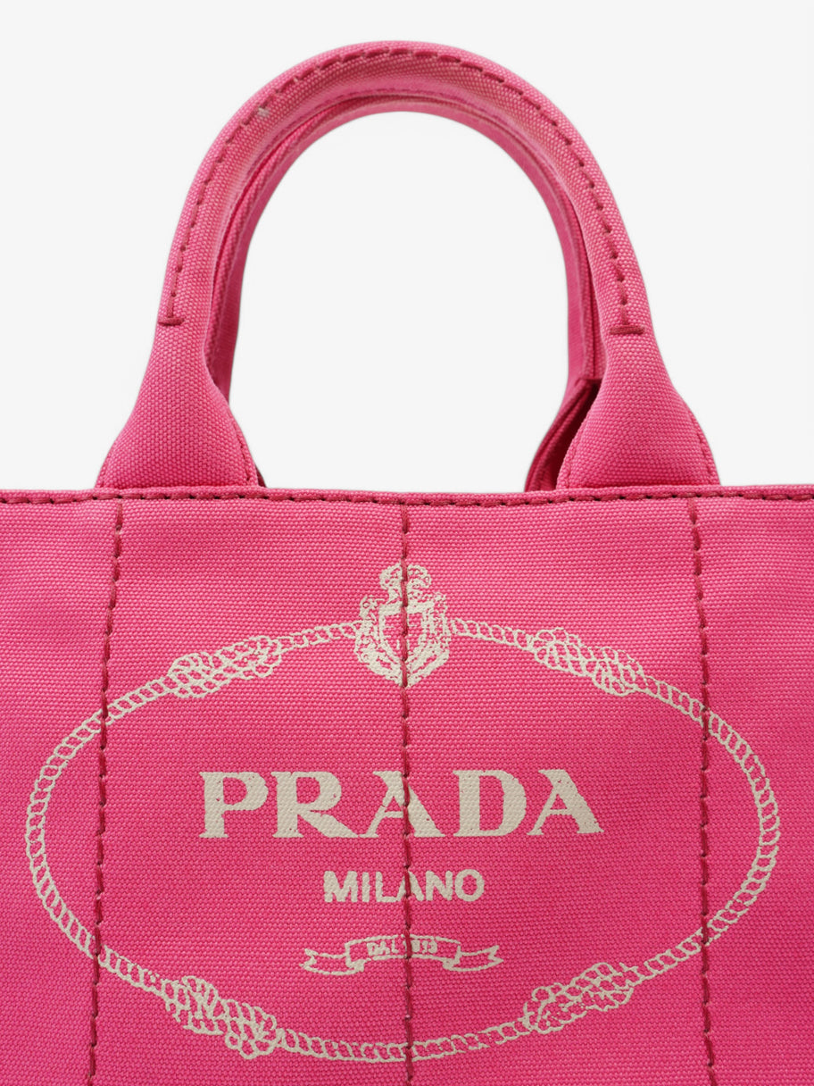 Prada Canapa 2 Way Bag Pink Canvas Image 7