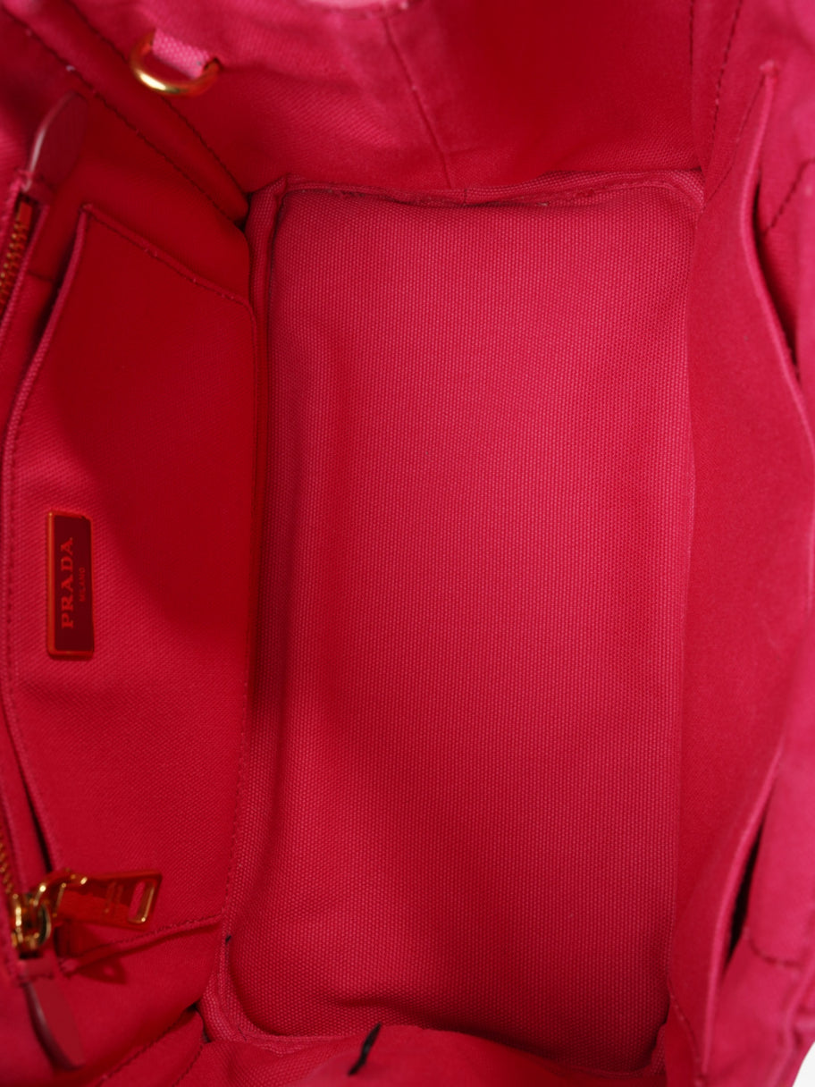 Prada Canapa 2 Way Bag Pink Canvas Image 8