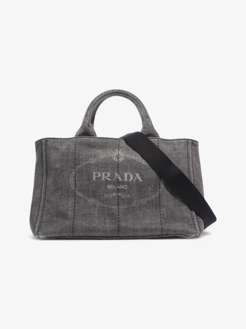  Prada Canapa 2 Way Bag Black Denim
