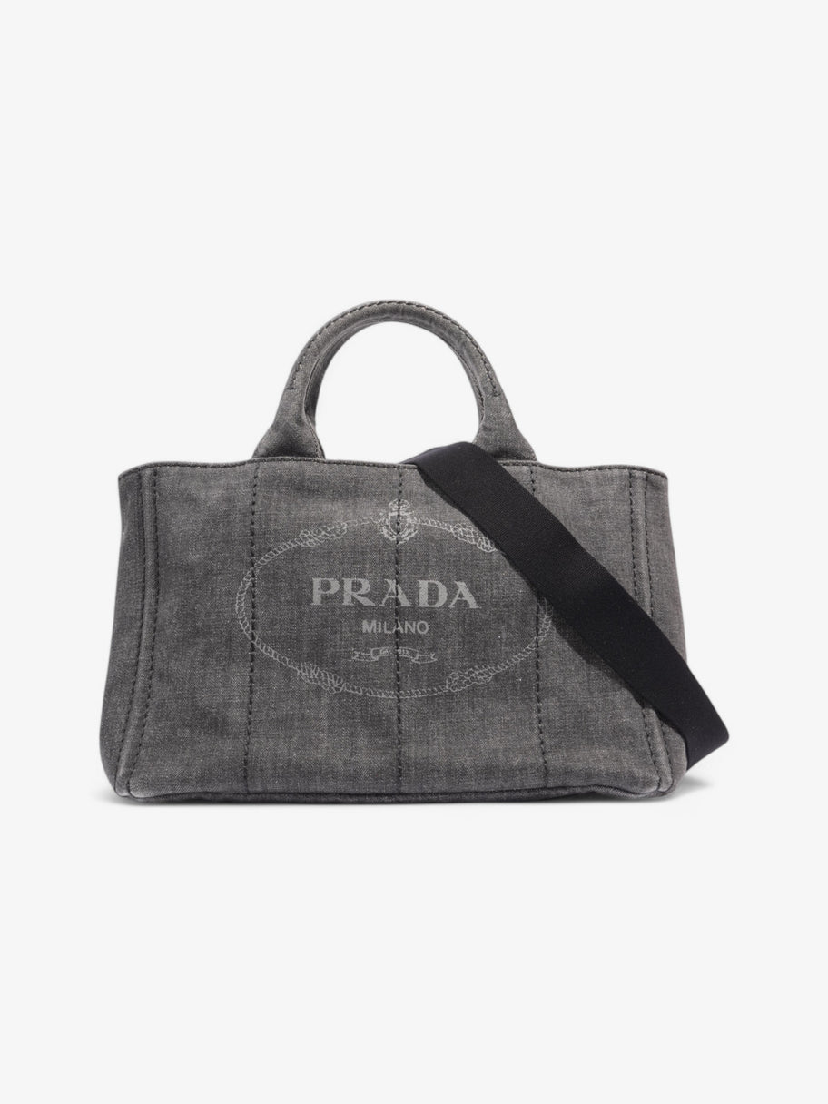 Prada Canapa 2 Way Bag Black Denim Image 1