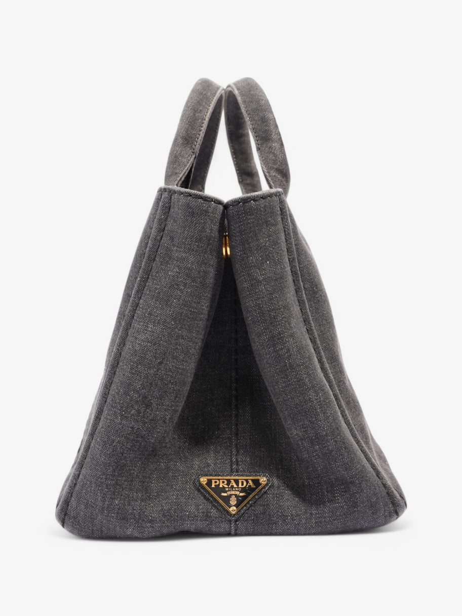 Prada Canapa 2 Way Bag Black Denim Image 5