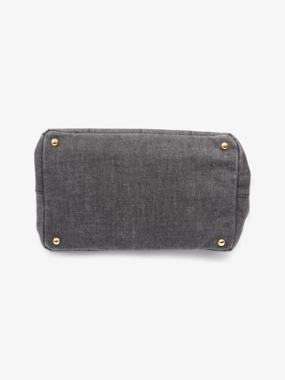 Prada Canapa 2 Way Bag Black Denim Image 6