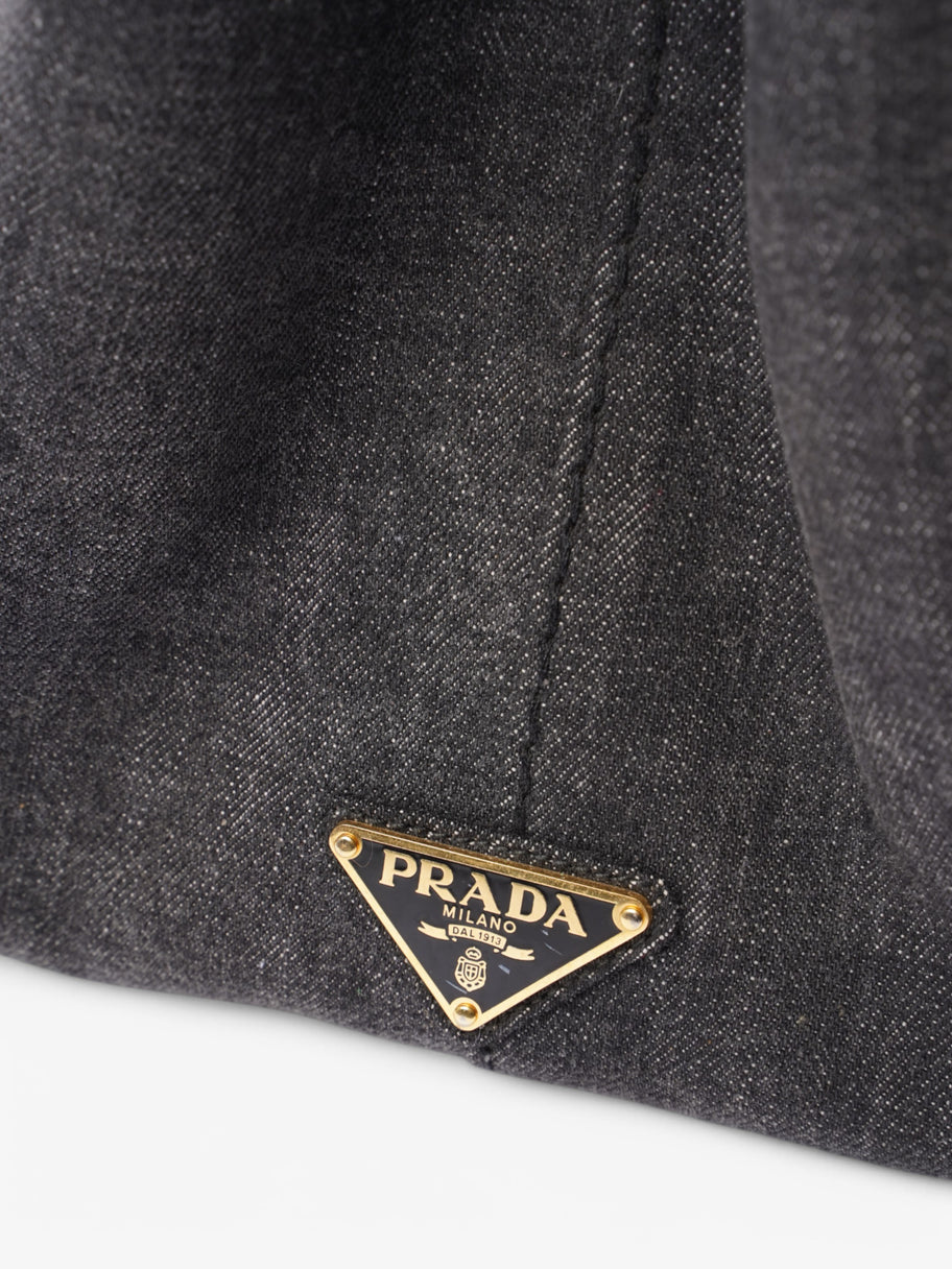 Prada Canapa 2 Way Bag Black Denim Image 9