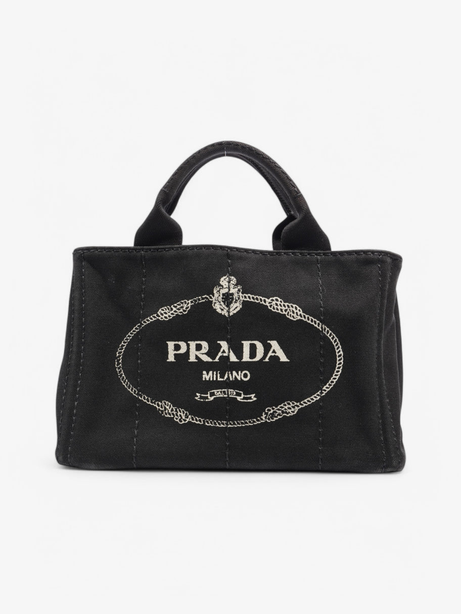 Prada Canapa 2 Way Tote Black Canvas Image 1