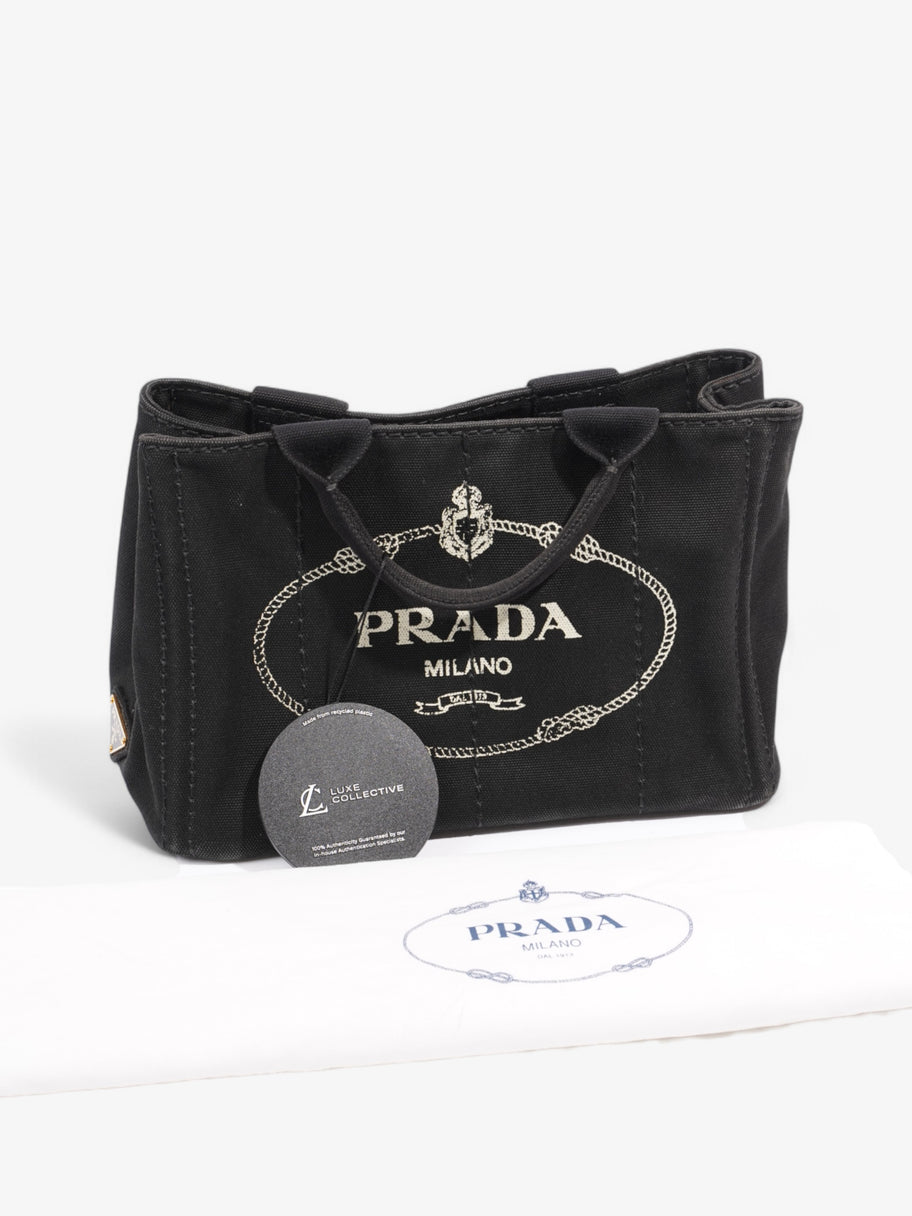 Prada Canapa 2 Way Tote Black Canvas Image 10
