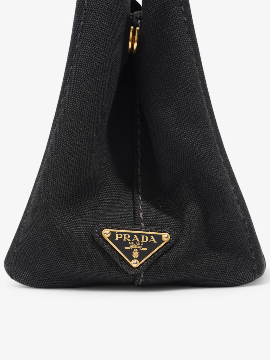 Prada Canapa 2 Way Tote Black Canvas Image 7