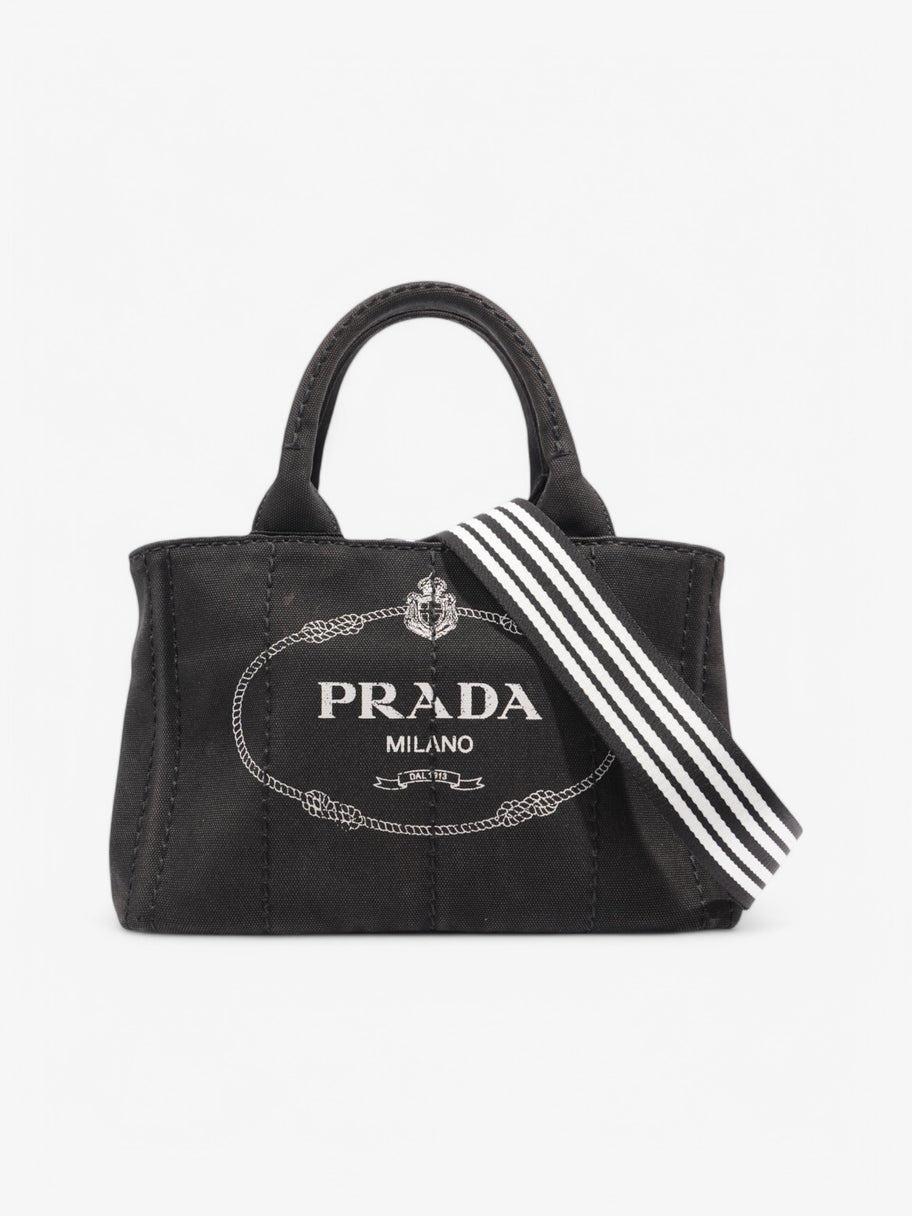 Prada Canapa 2 Way Tote Black Canvas Image 1