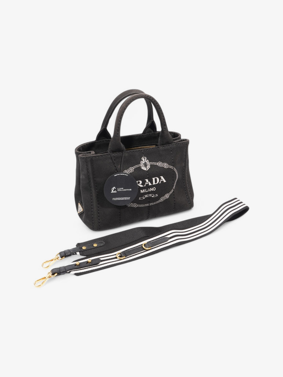 Prada Canapa 2 Way Tote Black Canvas Image 11
