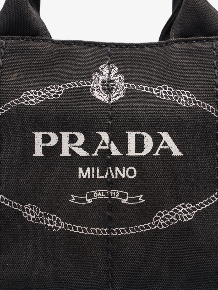 Prada Canapa 2 Way Tote Black Canvas Image 8