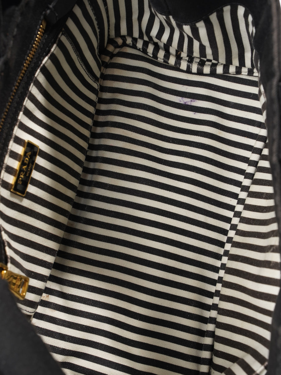 Prada Canapa 2 Way Tote Black Canvas Image 9